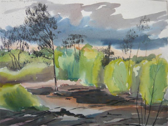 Black Wisley, watercolour, 1950